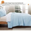 Elegant Extra Soft Quilts Queen Size, 3 - Piece Lightweight Modern Geometric Full Queen Quilt Bedding Set, Light Blue - 3 of 4