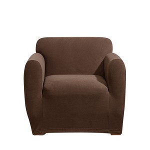 Stretch Morgan Chair Slipcover Chocolate - Sure Fit, Brown