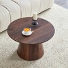 APRILSOUL25.60"medieval-modern style coffee table, featuring wood grain veneer, classic round coffee table - 3 of 4