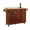 PAGED 54 inch Portable Wooden Dining Room Cabinet Large Capacity with 3 drawers Drop-Leaf Table Spice Rack & Towel Rack for Small Spaces - 2 of 4