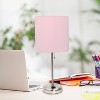 Simple Designs Sleek Slender Brushed Steel Table Lamp Light Pink - 4 of 4