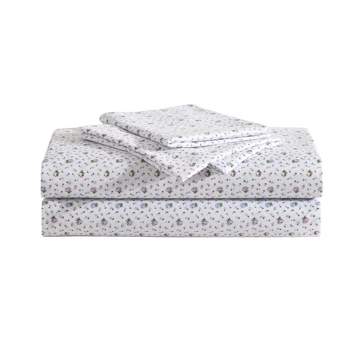 Betsey Johnson Pretty Floral Ditsy Purple Queen Sheet Set