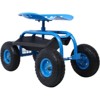VisioGear Gardening Tool Sets, Rolling Garden Scooter Garden Cart Seat with Wheels and Tool Tray, Blue, 42.5"*31.5"*17.7" - 2 of 4