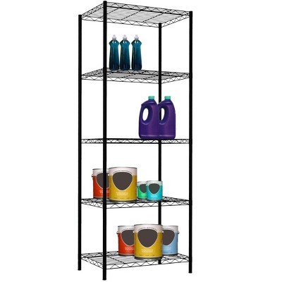 Home Basics 5 Tier Steel Wire Shelf, Black