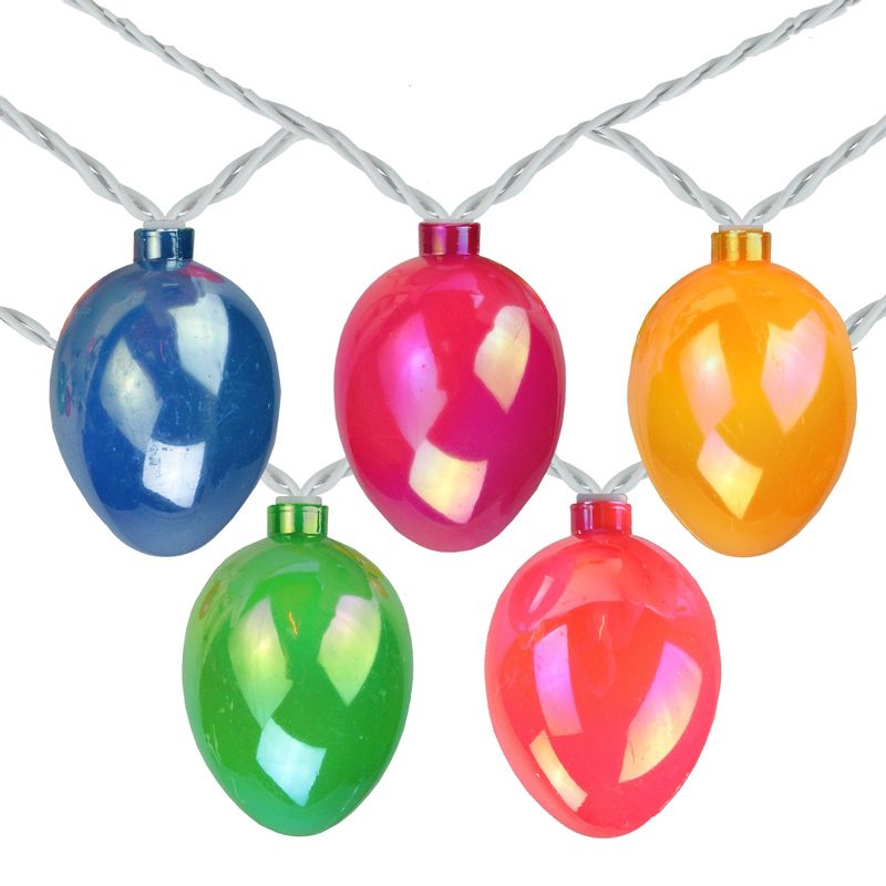 Northlight 10-Count Pearl Multi-Colored Easter Egg String Light Set, 7.25ft White Wire, 1 of 4