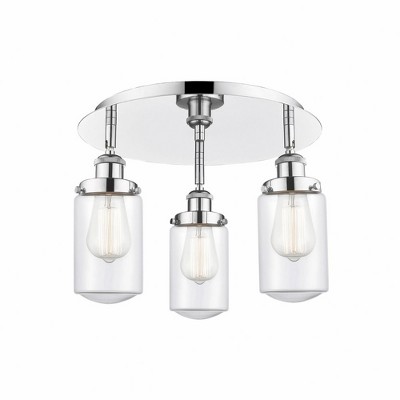 Dover - 3 Light Flush Mount In Art Deco Style-10 Inches Tall and 16.25 Inches Wide