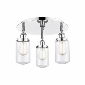 Dover - 3 Light Flush Mount In Art Deco Style-10 Inches Tall and 16.25 Inches Wide - 1 of 1
