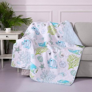 Biscayne Sea Quilted Throw - Multicolor - Levtex Home - 1 of 3