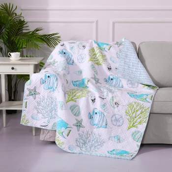 Biscayne Sea Quilted Throw - Multicolor - Levtex Home