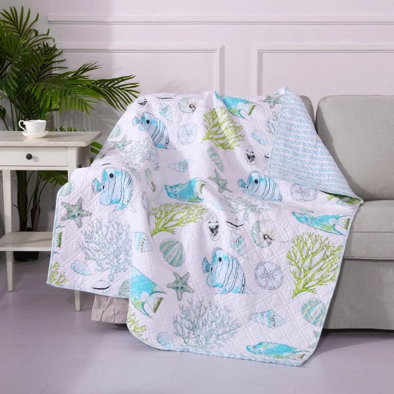 Biscayne Sea Quilted Throw - Multicolor - Levtex Home, 1 of 4