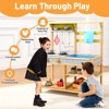 Outdoor Kids Play Kitchen, Wooden Kitchen with Removable Sink, Water Box, Faucet, Pretend Kitchen Playset with Stove Top,Kitchen Toy for Boys, Girls - 2 of 4