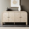 Luxury Multi-Functional MDF Sideboard– Handwoven Wood Slat Doors, Tiered Stepped Design & Premium Solid Wood Veneer - Leovsnove - 2 of 4