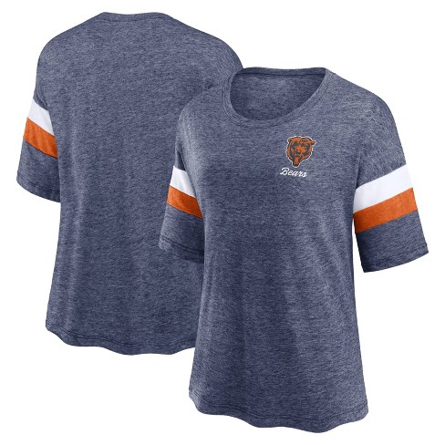 Nfl Chicago Bears Women's Weak Side Blitz Marled Left Chest Short Sleeve T- shirt : Target