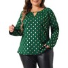 Agnes Orinda Women's Plus Size Metal Chain Decor Long Sleeve Gilding Sparkly Metallic Shiny Dots Blouses - 2 of 4