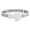 Black Bow Jewelry Men's Stainless Steel Polished Cross Link Bracelet, 8 Inch - 3 of 4