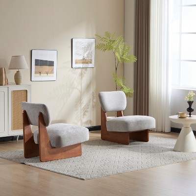 Christopher Knight Home Carlos Modern Wood Upholstered Accent Chair (Set of 2)