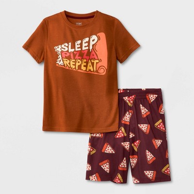 Photo 1 of Boys' 2pc Pizza Short Sleeve Pajama Set - size large 12/14