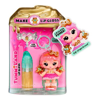 Yummiland x Holiday Lip Gloss Doll - Gigi Gingerbread Includes DIY Lip Gloss + Keychain
