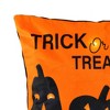 12"x12" Trick Or Treat Pumpkin LED Halloween Square Throw Pillow Orange/Black - Lush Décor: Velvet, Indoor, Zipper Closure - 3 of 3