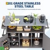 Outdoor Grill Cart w/ Storage Cabinet Movable Outdoor Kitchen Island Prep Stand Station with Stainless Steel Tabletop - 4 of 4