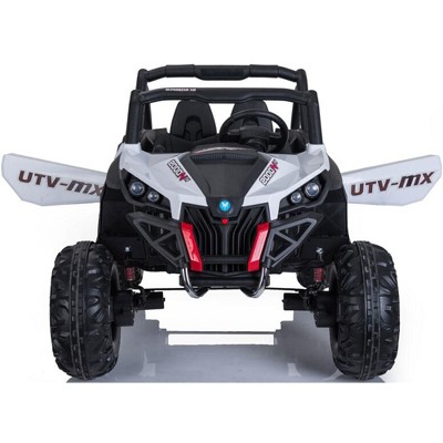 Mini Moto White 12-Volt 4x4 UTV Ride-On with Remote Control