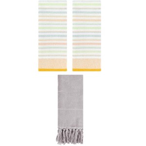 REGALWOVEN 3 Packs Cotton Absorbent Soft Bathroom Hand Towels - 1 of 4