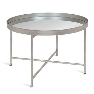 Kate and Laurel Celia Round Metal Coffee Table, 28.25x28.25x19, Silver