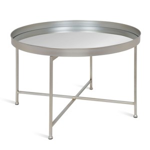 Kate and Laurel Celia Round Metal Coffee Table, 28.25x28.25x19, Silver - 1 of 4