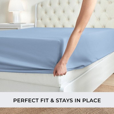 King Blue Hydrangea Microfiber Deep Pocket Fitted Sheet