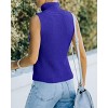 Women's Mock Turtle Neck Sweater Vest Sleeveless Knit Pullover Tank Tops Casual Trendy Slim Fitted Tops - 2 of 4