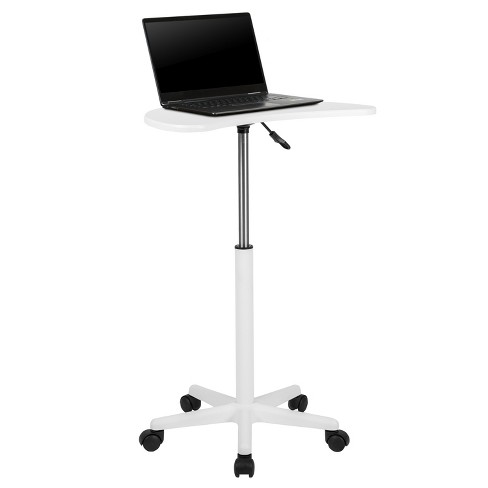 Costway Height Adjustable Computer Desk Sit To Stand Rolling Notebook Table  Black : Target