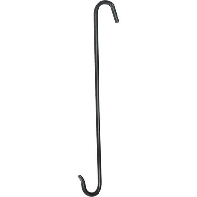 Hookery S-Hook Extension with Flared Ends for Baskets or Feeders – Outdoor Use, Supports up to 20lb, Black, 12"