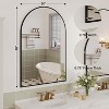 30"x40" Arched Bathroom Mirror, Wall Mounted Vanity Mirror with Black Metal Frame, Modern Arch Mirror for Bedroom, Living Room, and Bathroom - 2 of 4