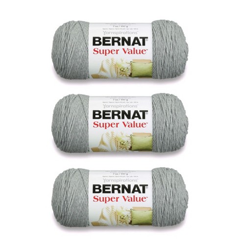 Bernat Super Value Soft Gray Yarn - 3 Pack Of 198g/7oz - Acrylic - 4 Medium  (worsted) - 426 Yards - Knitting/crochet : Target