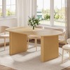 SpassWay 30"H Modern Wood Dining Table Kitchen Table Conference Table Gaming Table with Double Pedestal Black/Natural Wood - 3 of 4