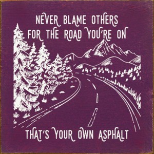 Slickblue Funny Road Quote Wood Sign – Rustic Humor Decor for Wall or Shelf – 7x7 Inches, 10 Color Options - 1 of 3