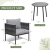 EROMMY 3-piece Patio Bistro Set, Iron Rope Armchairs With Coffee Table, Modern Outdoor Furniture With Thick Cushions - 4 of 4