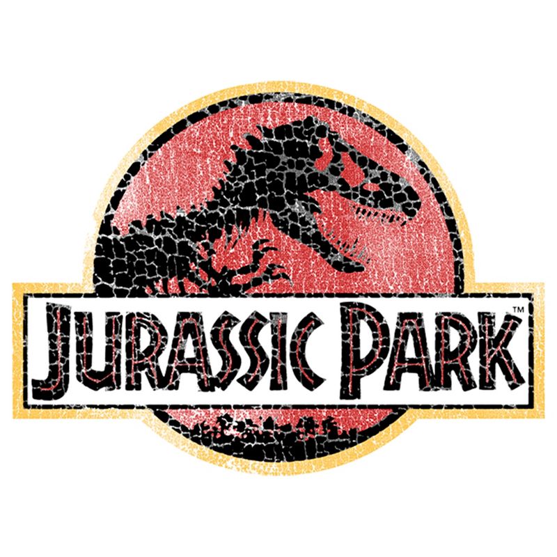 Men's Jurassic Park Cracked T-Rex Logo Baseball Tee, 2 of 5