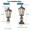 Claxy Farmhouse Outdoor Post Light Fixture Pole Lantern Antique Brass - 2 of 4