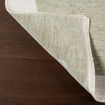 Sevyn Green and White Abstract Reversible 4' x 6' Area Rug