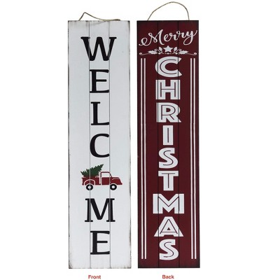 TX USA Corporation Holiday Decorative Merry Christmas Reversible Porch Sign