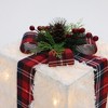 LuxenHome 3-Pc Lighted White Gift Box Set with Plaid Ribbon, Outdoor Christmas Holiday Decoration White, Red, Green - 3 of 4