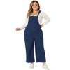 Agnes Orinda Women's Plus Size Denim Bib Classic Adjustable Straps Pockets Jean Jumpsuits - 3 of 4