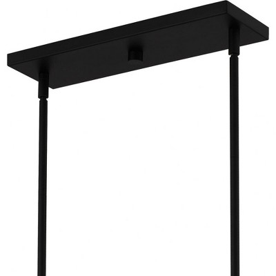 Seigler Matte Black 34" Drum Island Pendant with Mica Shade