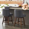 2Pcs Counter Height Bar Stools 26" Seat Height Swivel Counter Stools With Back Upholstered Barstools Household Furniture - 2 of 4