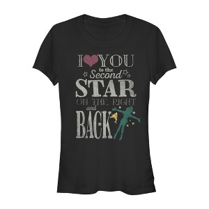 Juniors Womens Peter Pan Love You to Second Star T-Shirt - 1 of 3
