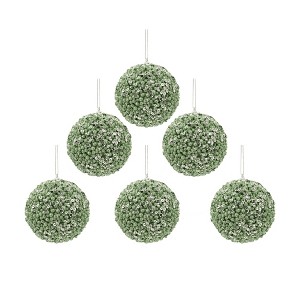 Whisen D3.9" Christmas Ball Ornaments, Decorative Hanging Ball Christmas Tree Ornaments, Set of 6 - Green - 1 of 4