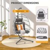 Hanging Egg Chair with Stand, Indoor Outdoor Patio Wicker Swing Egg Chair with Cushion 350lbs Capacity - 3 of 4