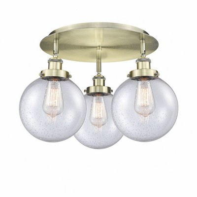 Canton - 3 Light Flush Mount In Art Deco Style-11.88 Inches Tall and 19.75 Inches Wide