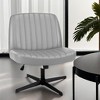 GlasFlength Task and Chairs Seating, Cross Legged Seating Sets, No Wheels Armless Swivel Home Office Chair, Gray, 25.98"*19.45"*34.45" - 2 of 4